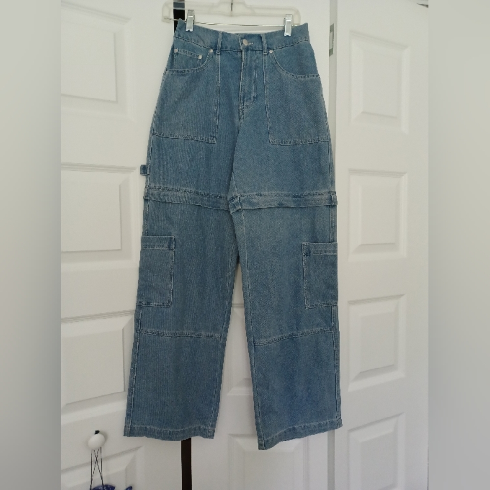 Wide leg carpenter jeans and shorts